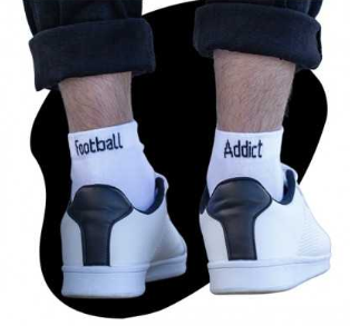 Chaussettes Blanches Homme "Football Addict"